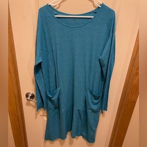 Comfort Code by Cuddl Duds teal long shirt